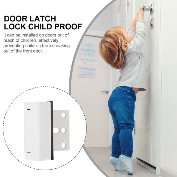 FUEENIRVA Safety Door Lock White Aluminum for Front Door Security Easy Installation