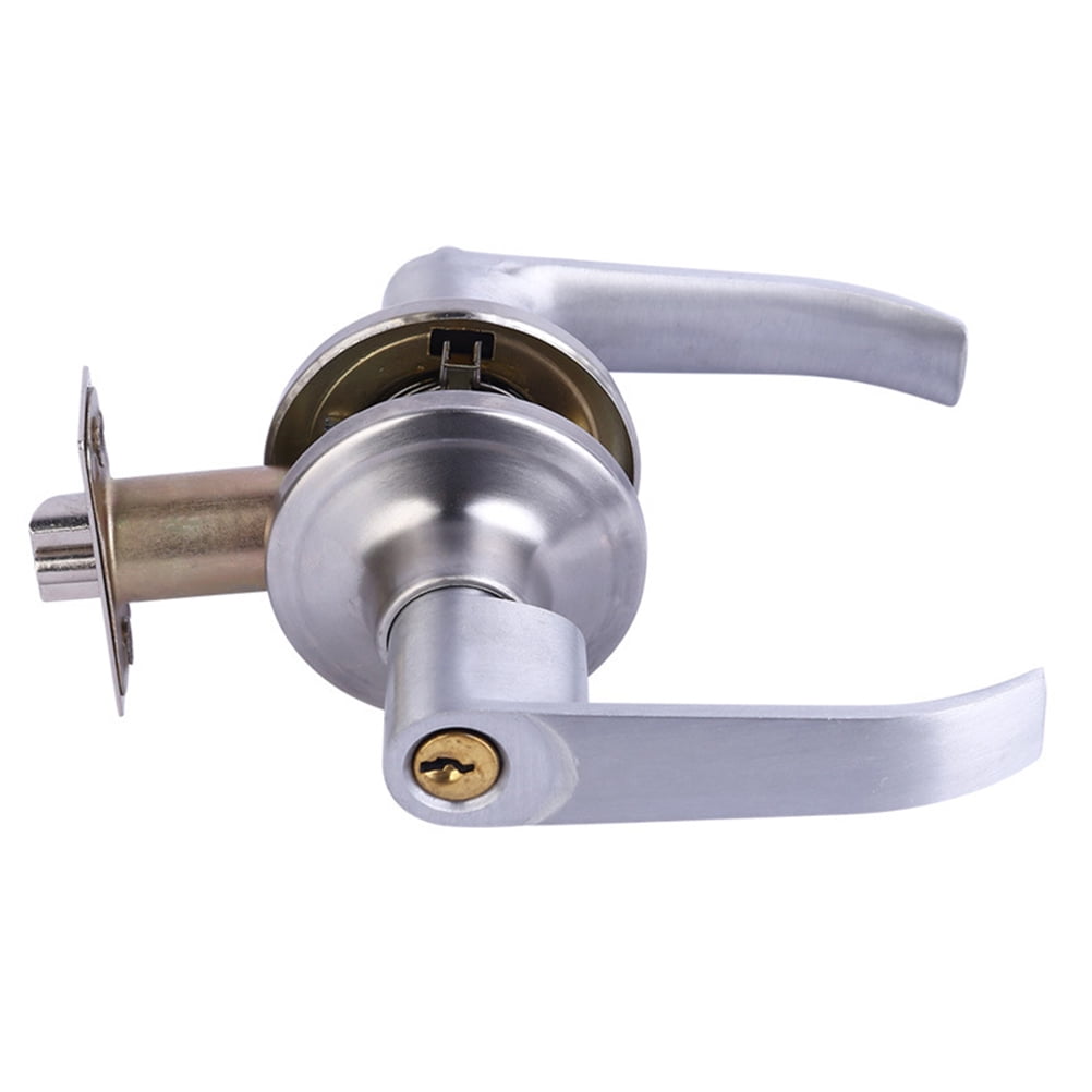 Door Lock Three Lever Handle Handles for Interior Doors Bathroom Office ...