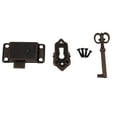 Door Lock and Key Set for Antique Jewelry Box and Wardrobe Green Bronze