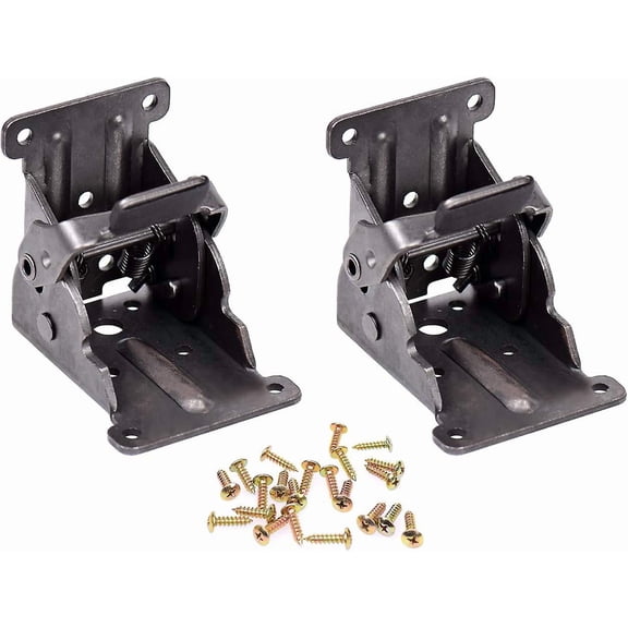 2pcs Self-Locking Hinges Folding Support Leg Accessories Foldable Workbench Corner Brace with 20 Screws,