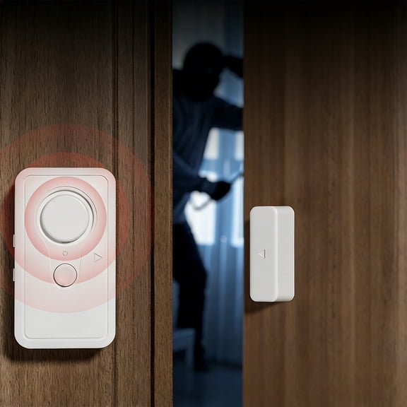 Door Magnetic Alarm for Home Security, Wireless Window Sensor with 120dB Siren, Entry Alert for Door Opening Closing