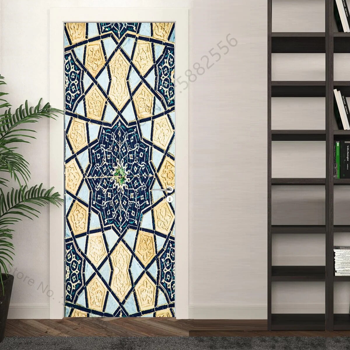 Door Marble Irregular Streamline Poster Vinyl Colored Geometry PVC ...