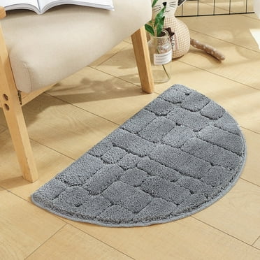 Door Mat, 16"*27" Entryway Rug Front Door Mat Throw Rug Non Skid Absorbent Soft Carpets Half Moon Mat for Living Room/Bedroom/Bathroom/Kitchen Gray