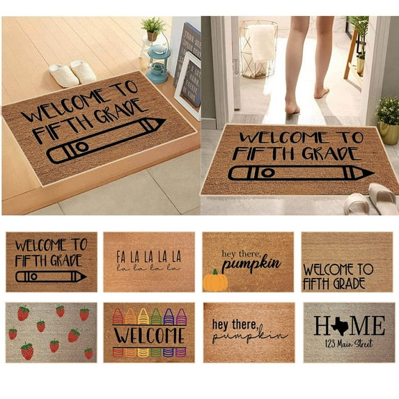 Door Mat 16x24 Inch | Summer Welcome Mat for Outdoor Indoor Entryway | Non-Slip Coir Doormat for Home, Classroom, Porch, Patio, High Traffic Areas | Easy Clean Floor Rug