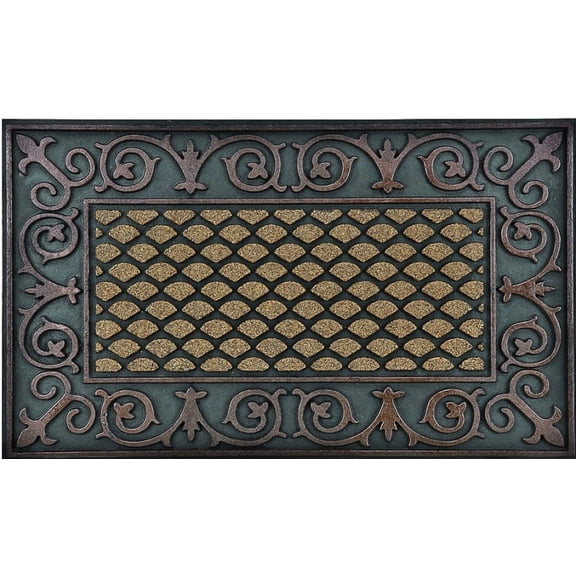 Simple Spaces DM-183002 Door Mat, 30 in L, 18 in W, Walnut Elegant Aesthetic Pattern, Walnut Surface, Chocolate