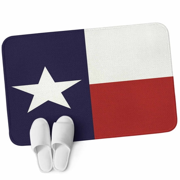 Door Mat 31.5"x47.2", Blue Red White Texas Flag with Star, Non Slip Backing Low Profile Area Rugs for Entryway Hallway, Absorbent Soft Floor Mat Carpet for Living Room Minimalistic Geometric Stripe