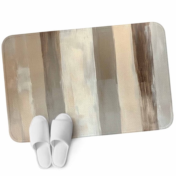 Door Mat 31.5"x47.2", Brown Grey Non Slip Backing & Low Profile Area Rugs for Entryway Hallway, Absorbent Soft Floor Mat Small Carpet for Living Room Abstract Neutral Textured Modern Minimalist