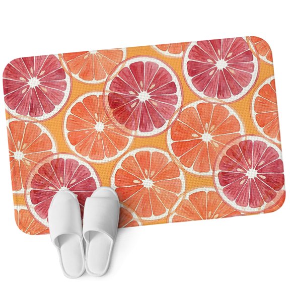 Door Mat 31.5"x47.2", Grapefruit Citrus Non Slip Backing & Low Profile Area Rugs for Entryway Hallway, Absorbent Soft Floor Mat Small Carpet for Living Room Bedroom Summer Red Orange Fruits