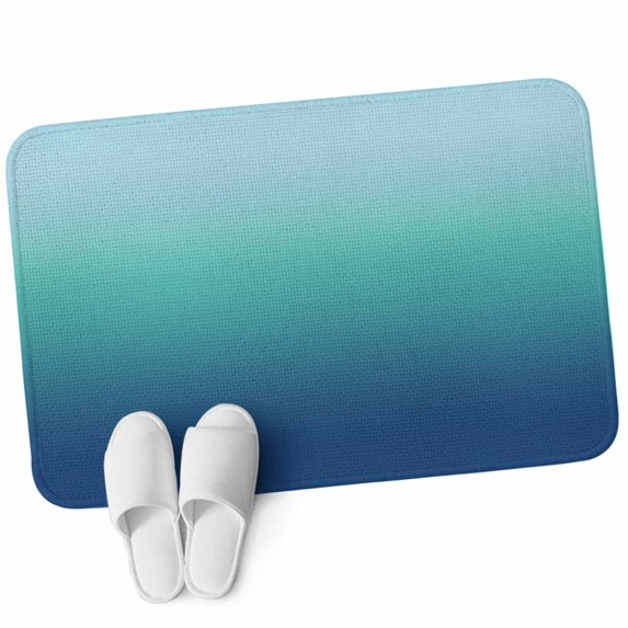 Door Mat 31.5"x47.2", Teal Blue Ombre Non Slip Backing & Low Profile Area Rugs for Entryway Hallway, Absorbent Soft Floor Mat Small Carpet for Living Room Modern Abstract Art Gradient Aesthetics