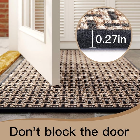 Door Mat 31 x 47 Dirt Resistant Low Profile Entryway Mat, Smart Savings Option, Easy-Clean Rubber Back Protection for Busy Households