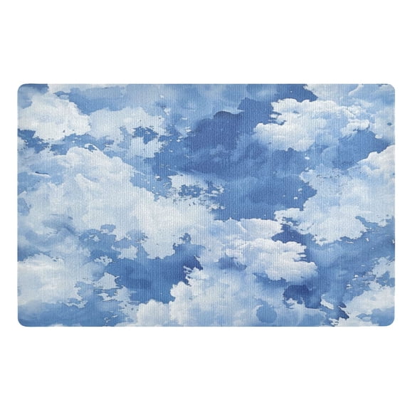 Door Mat 32x20 Inches Outdoor Doormats Bath Rugs Doormat Front Door Carpet Dust Cushion Porch Mat Living Room Mat Balcony Mat Kitchen Mat Blue Cloud