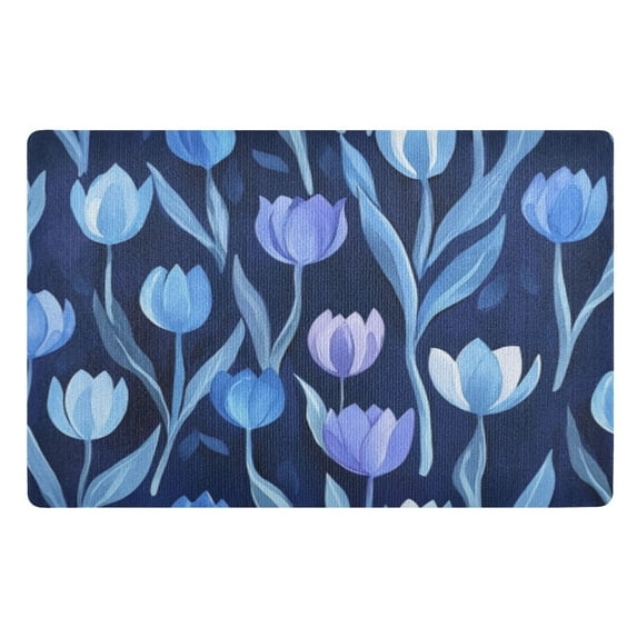 Door Mat 32x20 Inches Outdoor Doormats Bath Rugs Doormat Front Door Carpet Dust Cushion Porch Mat Living Room Mat Balcony Mat Kitchen Mat Blue Tulip1