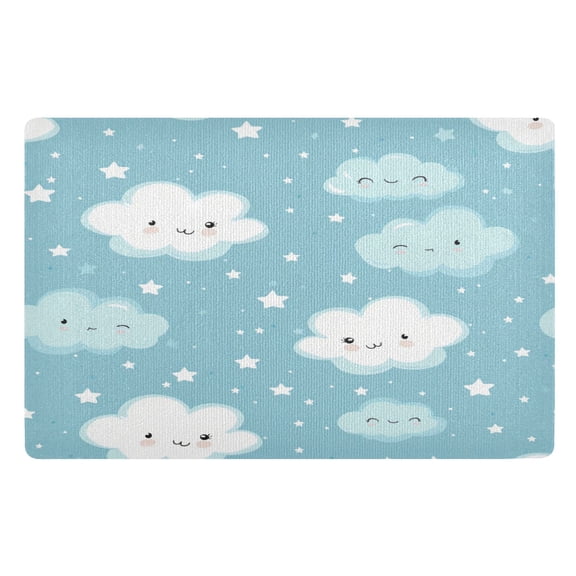 Door Mat 32x20 Inches Outdoor Doormats Bath Rugs Doormat Front Door Carpet Dust Cushion Porch Mat Living Room Mat Balcony Mat Kitchen Mat Cartoon Cloud