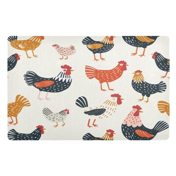 Door Mat 32x20 Inches Outdoor Doormats Bath Rugs Doormat Front Door Carpet Dust Cushion Porch Mat Living Room Mat Balcony Mat Kitchen Mat Colorful Chicken