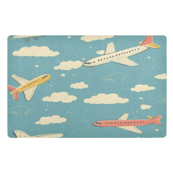 Door Mat 32x20 Inches Outdoor Doormats Bath Rugs Doormat Front Door Carpet Dust Cushion Porch Mat Living Room Mat Balcony Mat Kitchen Mat Cute Cartoon Little Plane