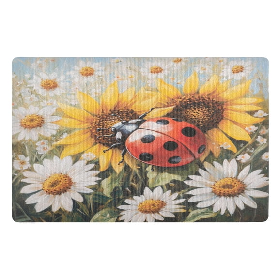 Door Mat 32x20 Inches Outdoor Doormats Bath Rugs Doormat Front Door Carpet Dust Cushion Porch Mat Living Room Mat Balcony Mat Kitchen Mat Giant Ladybird