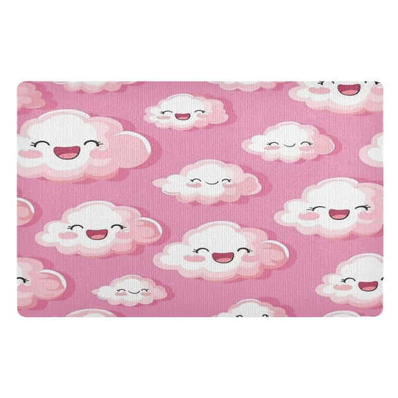 Door Mat 32x20 Inches Outdoor Doormats Bath Rugs Doormat Front Door Carpet Dust Cushion Porch Mat Living Room Mat Balcony Mat Kitchen Mat Pink Clouds
