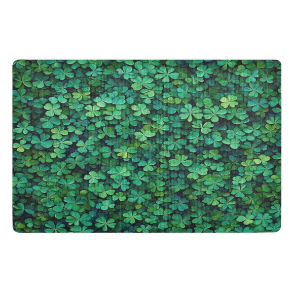 Door Mat 32x20 Inches Outdoor Doormats Bath Rugs Doormat Front Door Carpet Dust Cushion Porch Mat Living Room Mat Balcony Mat Kitchen Mat Pretty Green Four-leaf Clover