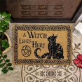 thumbnail image 1 of Door Mat A Witch Lives Here Black Cats Welcome Non-Slip Mats Funny Doormat Decor for Bathroom Kitchen Front Porch Rugs Home Decor Entrance 30*18in, 1 of 4