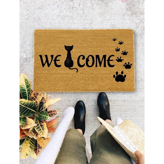 Door Mat Cat Welcome Door mat, Cat Lover Door Mat, Doormat, I Hope You Like Cats, Funny Doormat Doormat 24x16 in