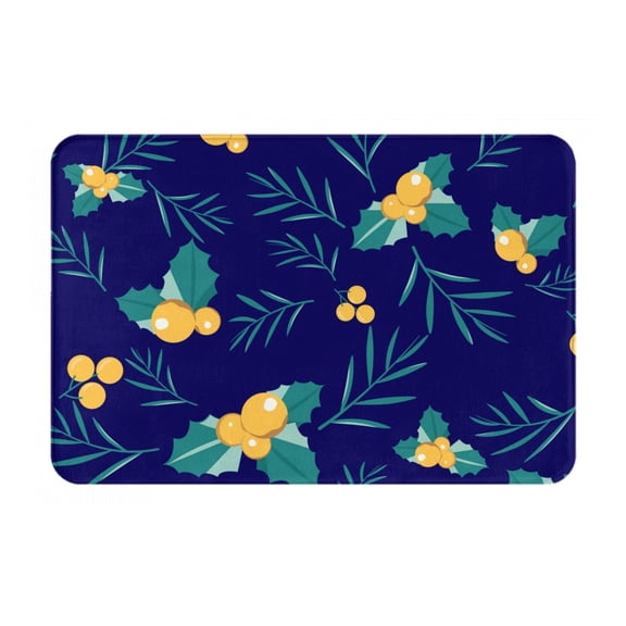 Door Mat Christmas Berry Floor Mat Non Slip Low Profile Absorbent Washable 24"X16" Welcome Mats Outdoor Indoor Use Funny Front Door Mat For Patio Garden Kitchen Bedroom