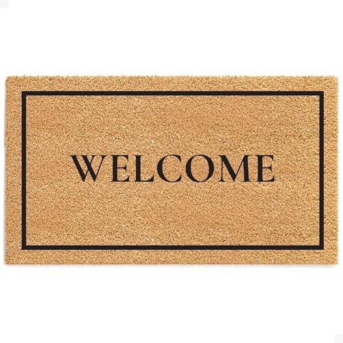 Door Mat – Coir Doormat for Outdoor Entrance, Durable Welcome Mat with Non-Slip Backing, Perfect for Front Door and Entryway - Outdoor/Indoor - Classic Welcome - 17" x 30"