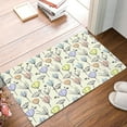 Door Mat Dandelion Tulip Texture Beige Doormat Non Slip Rubber Backing