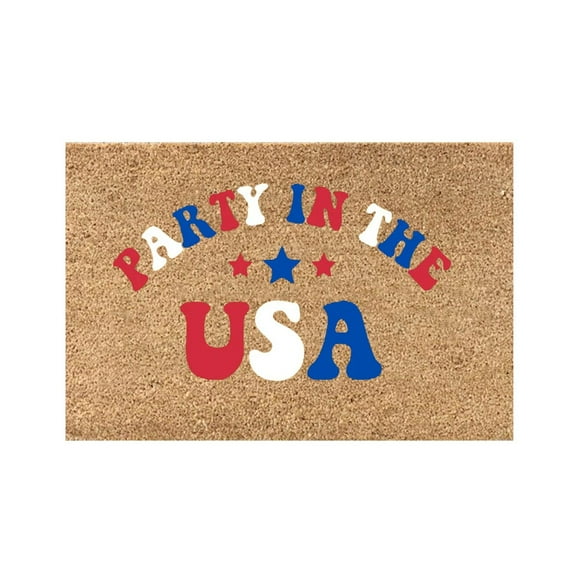 Door Mat Durable Doormats American Stars Patriotic Coir Doormat with Heavy-Duty 4th of July Patriotic Door Mat Sale Clearance Independence Day Floor Rug for Indooor Outdoor Hello, Summer 16x24 In