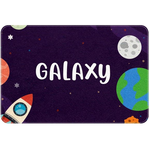Door Mat Galaxy Pattern Cartoon Planet Entrance Way Rugs Doormats Soft Non-Slip Bath Rugs Floor Mats for Home Kitchen Bathroom Gift for Women Men 16x24 Inch