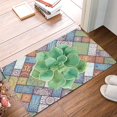 Door Mat Green Tropical Succulent and Vintage Mandala Flower Doormat