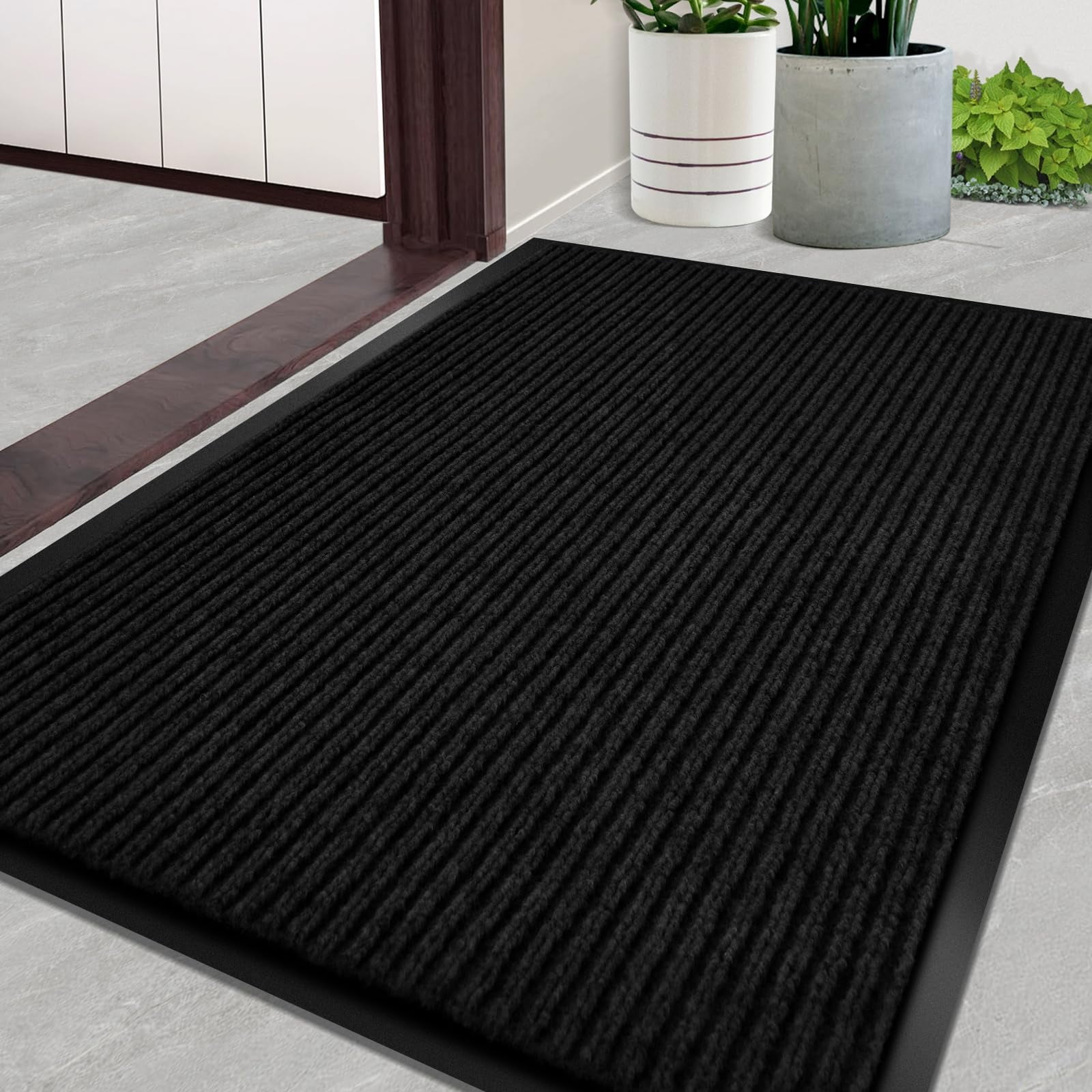 Door Mat Heavy Duty Outdoor Indoor Doormat Low Profile Front Door Mat Large 35x60 inch Gray Entrance Welcome Mats