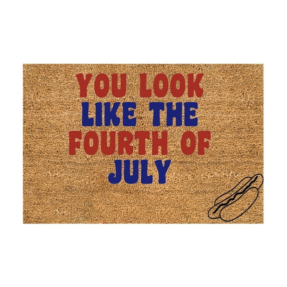 Door Mat Independence Day Doormat American Patriotic Coir Doormat with Heavy-Duty Patriotic Mat Front Porch Rugs for Home Entrance 4th of July Coir Mat 'You Look Like The Fouth of July'16x24 In