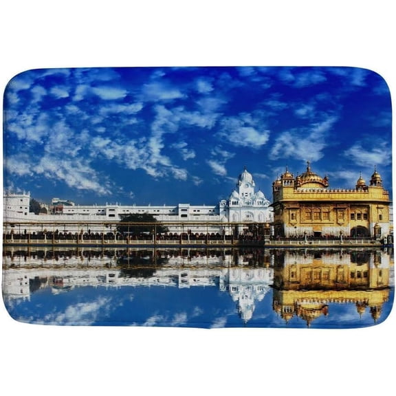 Door Mat Indian Nature Landscape Blue Sky Castle Entrance Way Rugs Doormats Soft Non-Slip Bath Rugs Floor Mats for Home Kitchen Bathroom Gift for Women Men 16x24 Inch