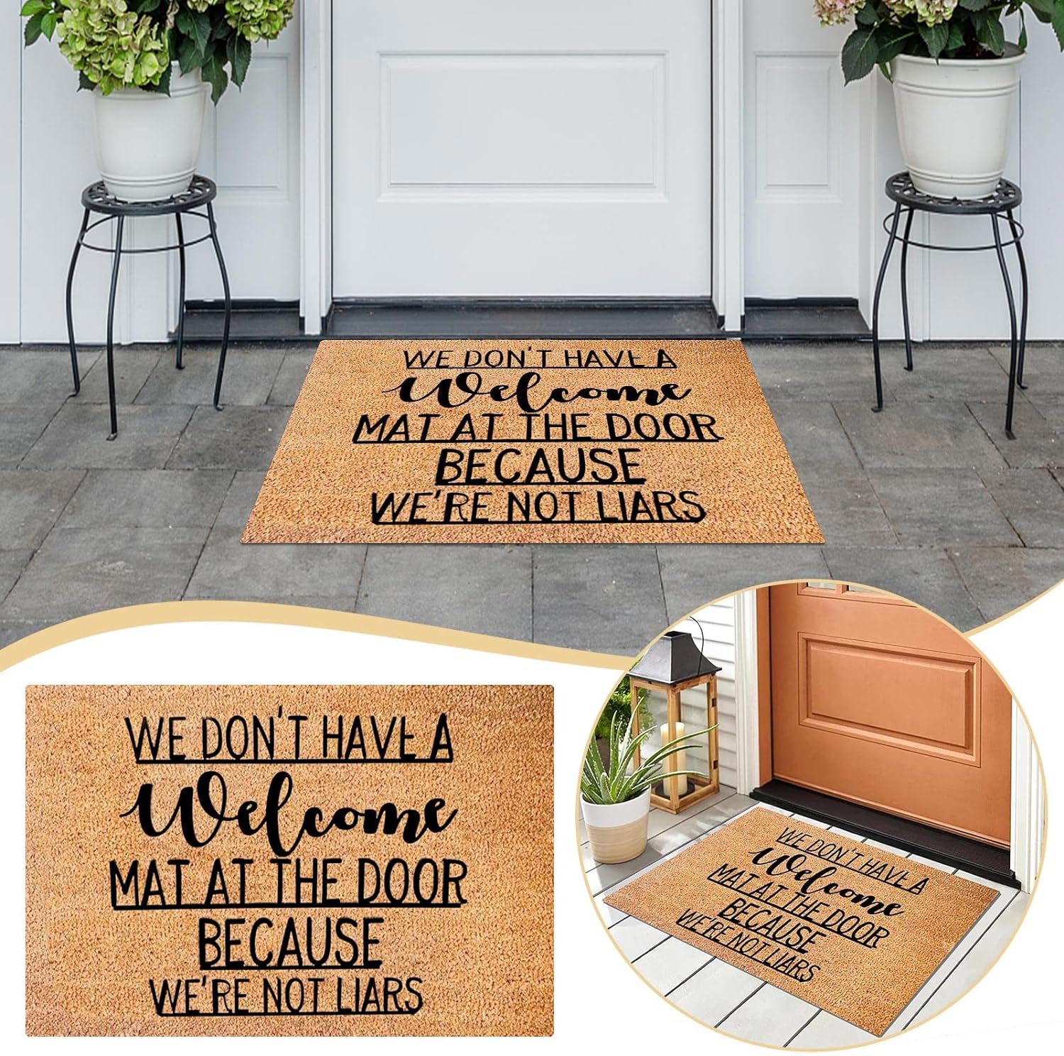 Door Mat Indoor Entrance Coco Coir Outside Mat For Door We'Re Not Liars