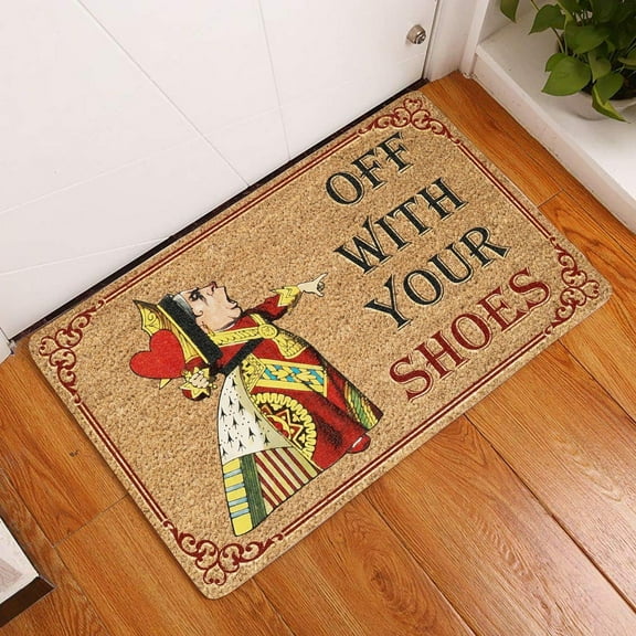 Door Mat Indoor Entrance Print Welcome Funny Doormat Playcard Off with Your Shoes Doormat Home Decor Home Decor Housewarming Gift 16x24 Inch