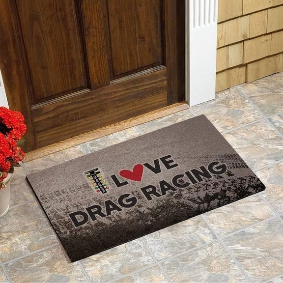 Door Mat Indoor Front Love Drag Racing Guitar Family Welcome Mat Custom Funny Doormat Welcome Mat Home Decor Funny Doormat Gift Idea Home Room Decor Decoration Gifts 24 x 16 Inch