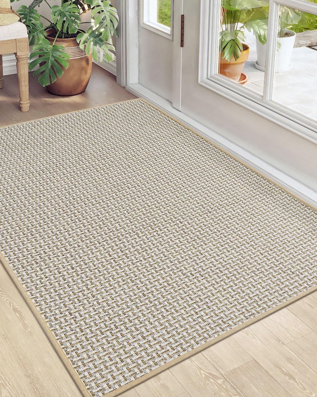 DEXI Door Mat 24x36 Indoor Outdoor - Non Slip Rubber Backed Dirt Trapper Doormat