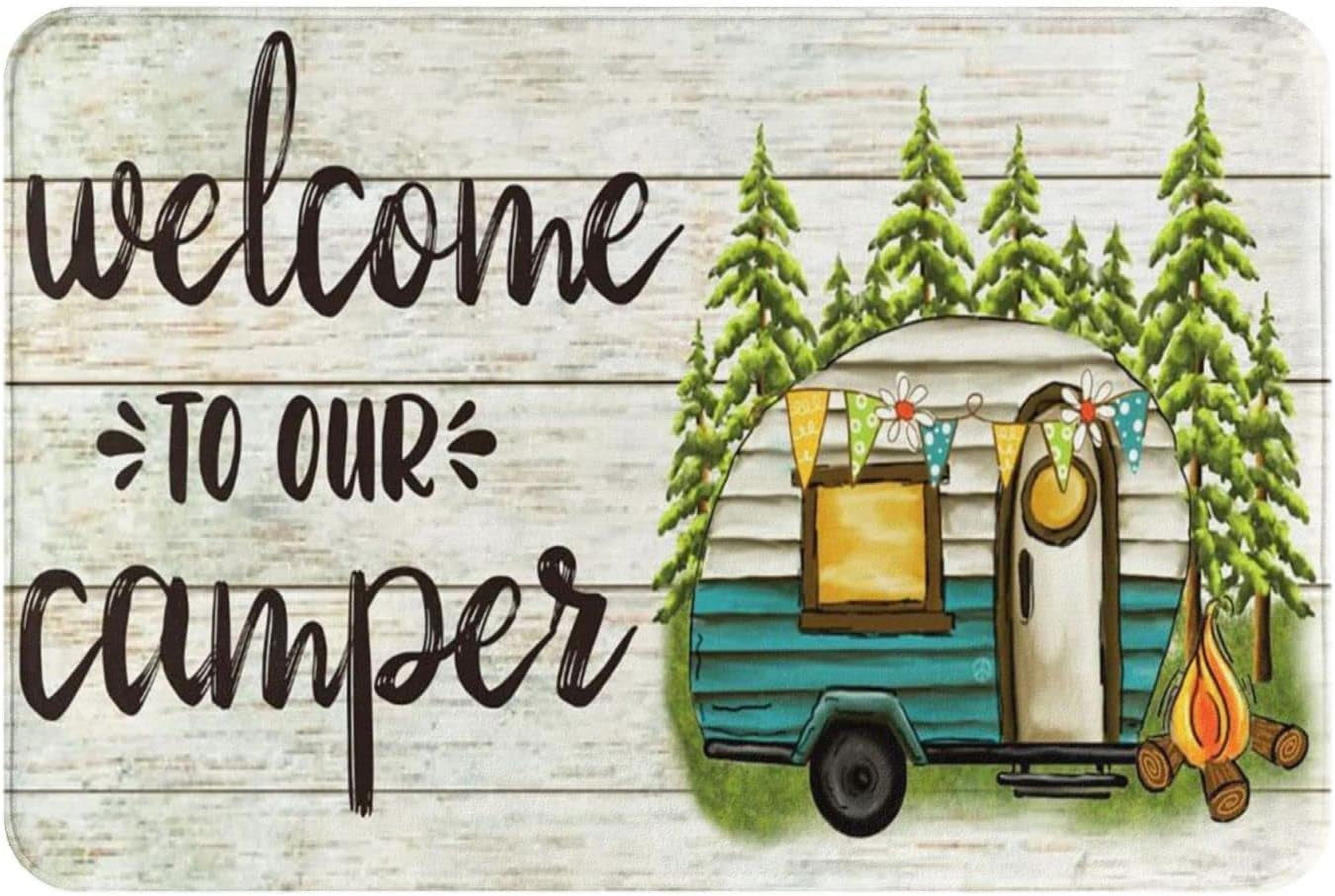 Door Mat Inside to Our Camper Funny Doormat NonSlip Washable