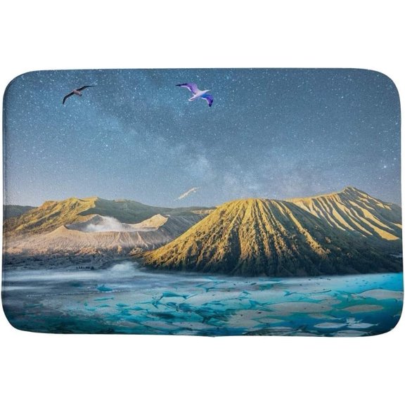 Door Mat Nature Landscape Mountain Sea Entrance Way Rugs Doormats Soft Non-Slip Bath Rugs Floor Mats for Home Kitchen Bathroom Gift for Women Men 16x24 Inch