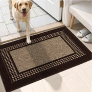 BSICPRO Modern Geometric Modern Brown Polypropylene Indoor Doormats, 24" x 35", Machine Washable