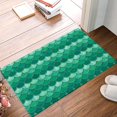 Door Mat Ombre Green Fish Scales Watercolor Art Print Doormat NonSlip