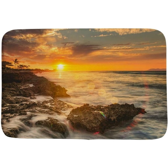 Door Mat River Water Stone Nature Landscapes Entrance Way Rugs Doormats Soft Non-Slip Bath Rugs Floor Mats for Home Kitchen Bathroom Gift for Women Men 16x24 Inch