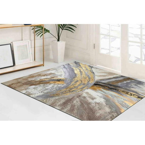 Door Mat Rug, Alcohol Ink Rugs, Marble Rugs, Salon Rugs, Luxury Rugs, Nursery Rugs, Silver Rug, Decorative Rug, Office Rugs, Thick Rugs, 5.2'x7.5' - 160x230 cm