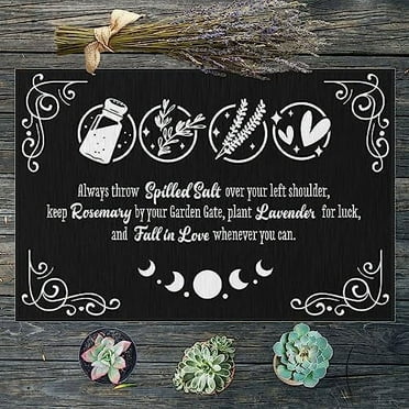 Door Mat Rug Practical Magic Doormat Welcome Mat Indoor Mat Witchy Doormat Salt Rosemary Lavender Love Witch Doormat Gothic Doormat Funny Bathmat Cute Rugs for Kitchen Bathroom Indoor 18x30 inch