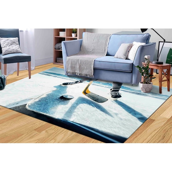 Door Mat Rugs, Gym Rugs, Motivational Rugs, Game Room Rug, Salon Decor Rug, Ice Hockey Rugs, Customs Rug, Anti-Slip Carpet Rug, Floor Rug, 5.9'x9.2' - 180x280 cm