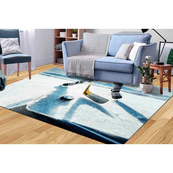 Door Mat Rugs, Gym Rugs, Motivational Rugs, Game Room Rug, Salon Decor Rug, Ice Hockey Rugs, Customs Rug, Anti-Slip Carpet Rug, Floor Rug, 1.7'x2.3' - 50x70 cm
