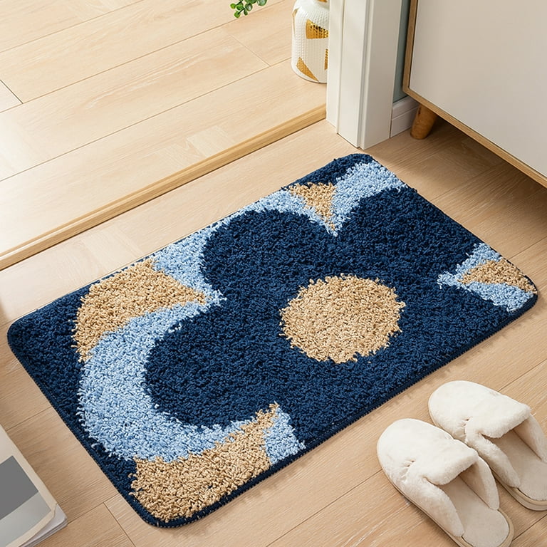 Door Mat, SOCOOL Indoor Welcome Mat, Durable Welcome Mat Floor Mat Front  Door mat Indoor Outdoor Door Rug Non Slip Rugs for , Patio, High Traffic  Areas -36x24 Blue Yellow Flower,DM1361I 