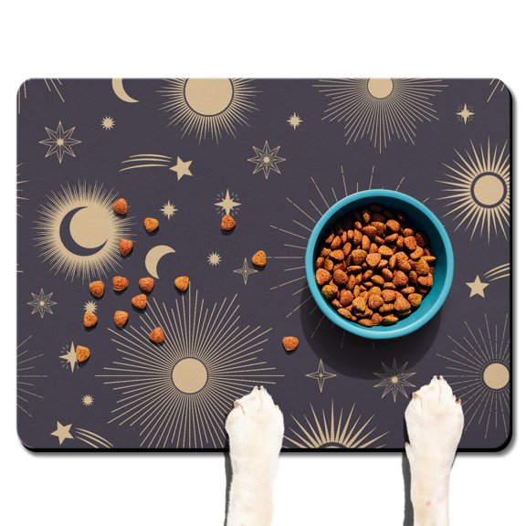 Door Mat Starry Moon Gothic Celestial Night Mystical Artistic Non-Slip Absorbent Waterproof Quick Dry Washable for Entryway or Kitchen