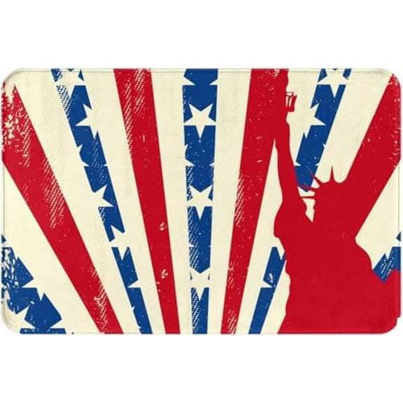 Door Mat Statue of Flag Doormat Entrance Rugs Spring Farmhouse Indoor Home Kitchen Bathroom Decorations Floor Front Outdoor Gift 16x24 Inch.