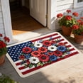 thumbnail image 1 of Door Mat, Vintage Patriotic Flag Summer Rug, Non-Slip Rubber Back Floor Mat, Indoor Outdoor Welcome Mat for Entryway, Porch, Home & Independence Day Decor, 1 of 6